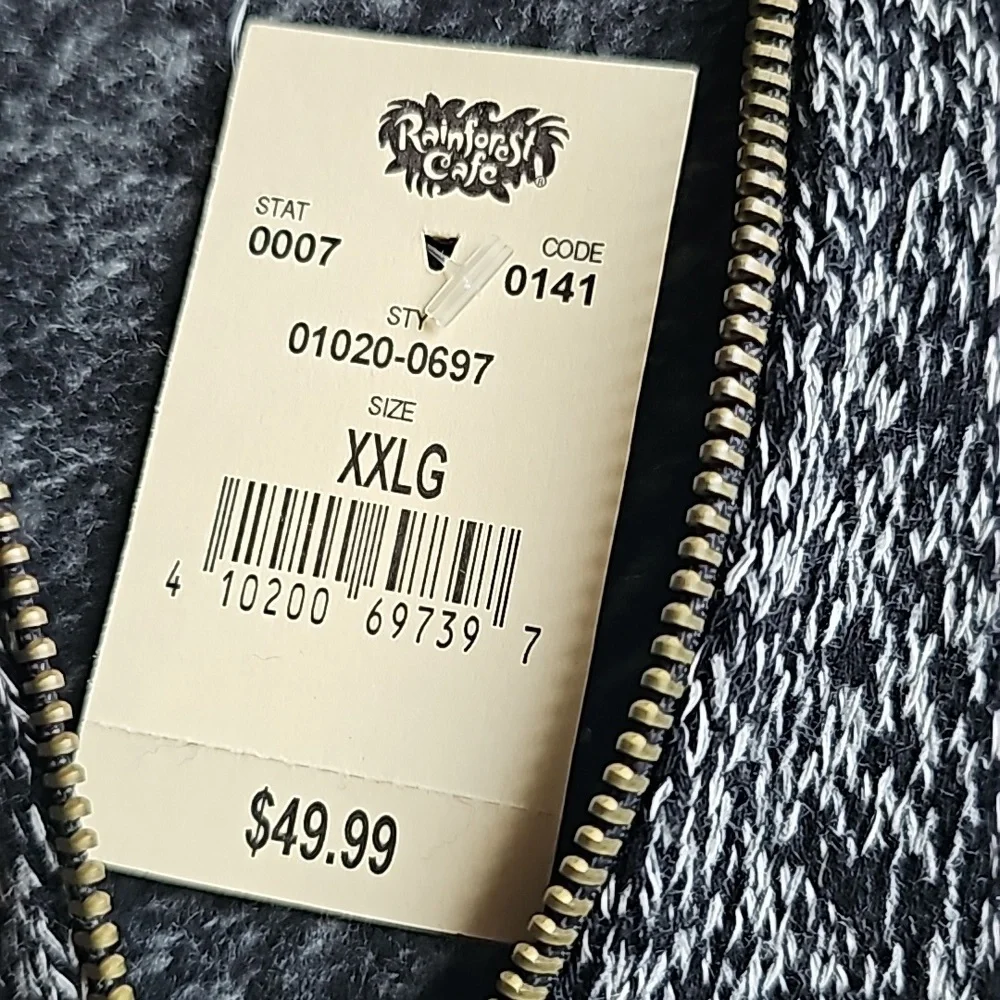 💥HP💥 Rainforest Cafe Full Zip Hoodie Sweatshirt Jacket Size XXL NWT - Picture 11 of 14